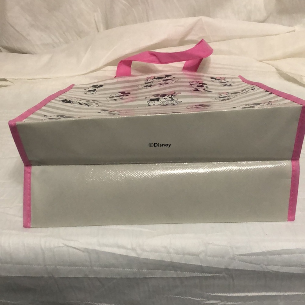 Disney Gray & Pink Mickey & Minnie Striped Tote Bag - Picture 4 of 5